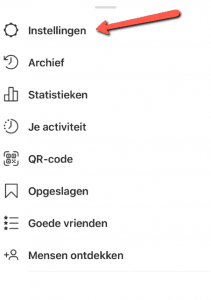 Instellingen Instagram