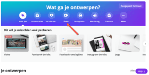 Knop video maken in Canva