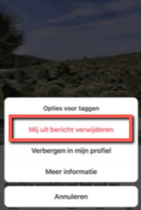 Mij uit bericht verwijderen op Instagram