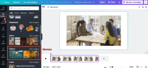 Knop video's selecteren in Canva
