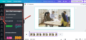 Tekststijlen toevoegen aan video Canva