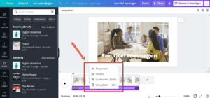 Opties audio aanpassen video Canva