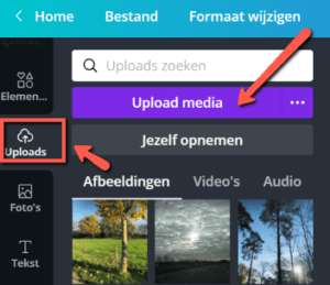Video uploaden in Canva