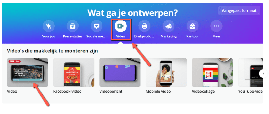 Ondanks dat er mooie videofragmenten te vinden zijn op Canva, raad ik je toch aan om zoveel mogelijk eigen videomateriaal te gebruiken in je social media posts.