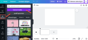 Video's uploaden in Canva