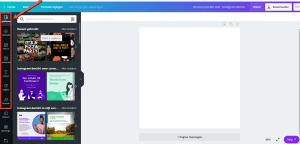 Sjabloon selecteren in Canva