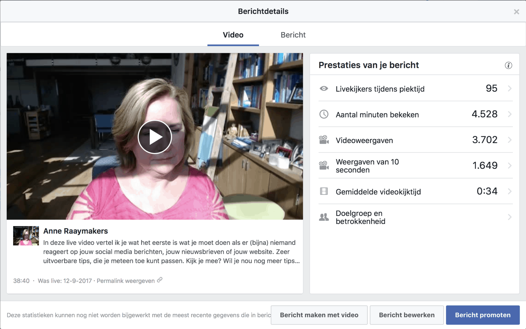 Facebook Live statistieken