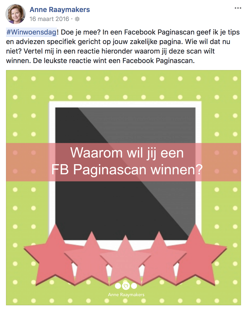 Winactie Facebook