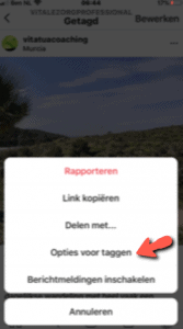 Opties voor taggen Instagram