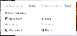 Gelijkmatige afstand tussen elementen in Canva