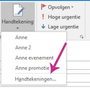 Microsoft Outlook handtekening