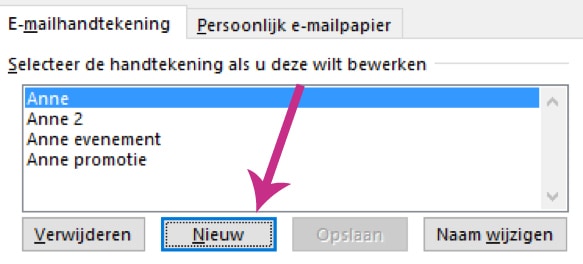 Microsoft Outlook handtekening