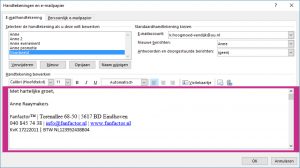 Microsoft Outlook handtekening
