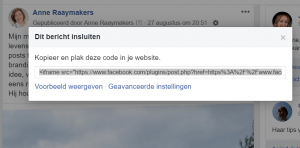 Facebookbericht-insluiten-code