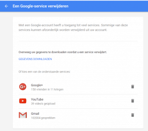 Google+ account verwijderen