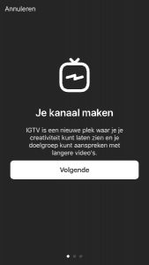 IGTV kanaal aanmaken