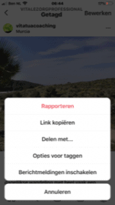 Instagram rapporteren