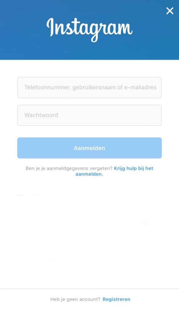 Instagram account aanmaken