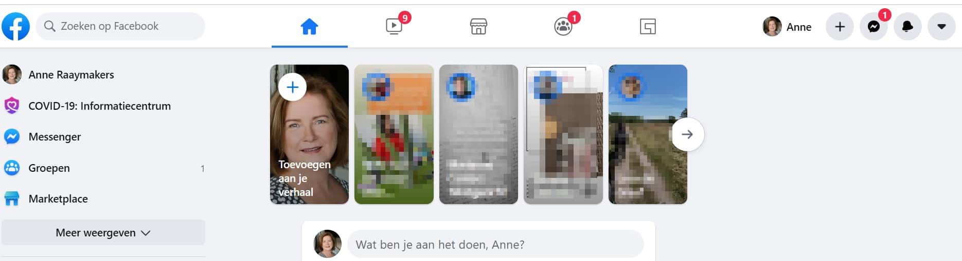 Nieuwe werkbalk Facebook