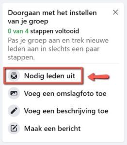 Nodig leden uit in Facebookgroep