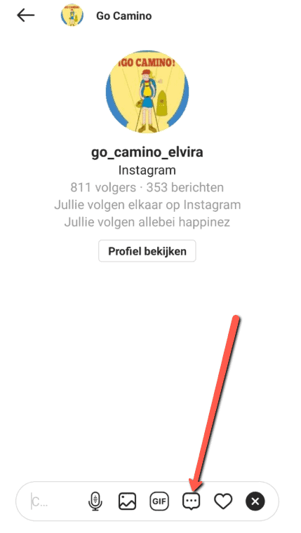 Opgeslagen-antwoord sturen instagram