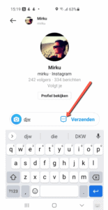 Instagram opgeslagen antwoord sturen