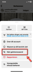 Reels verbergen in je feed