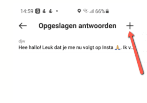 Opgeslagen antwoorden toevoegen Instagram