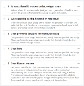 Voorbeeld groepsregels Facebookgroep