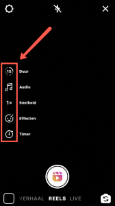Instagram Reels opties