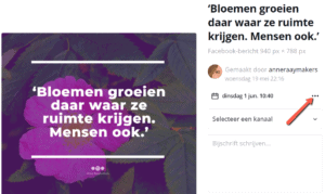 Social media post inpannen Canva datum en tijd wijzigen