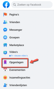 Opgeslagen video´s op Facebook