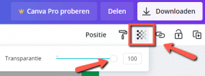 Transparantie instellen Canva