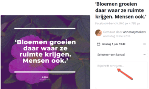 Social media post inplannen Canva tekst toevoegen