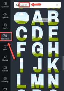 Element selecteren in Canva