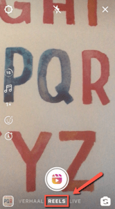 Instagram Reels knop