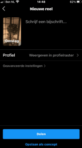 Instagram Reel nieuwe maken