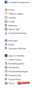 Video´s op Facebook