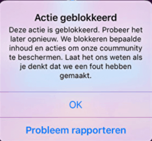 Deze actie is geblokkeerd - Instagram