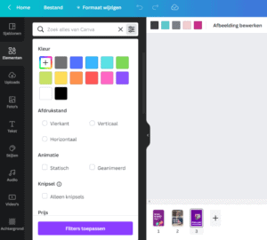 Filters zoeken Canva
