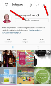 Instagram profiel bewerken