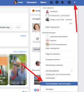 Overschakelen naar het nieuwe Facebook