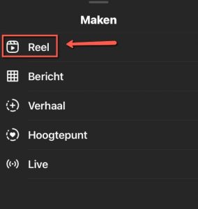 Reel maken op Instagram