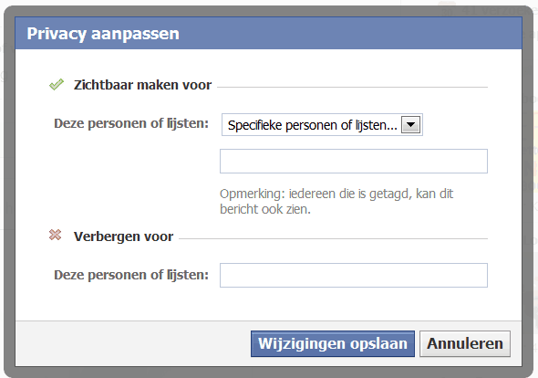 specifieke personen op Facebook