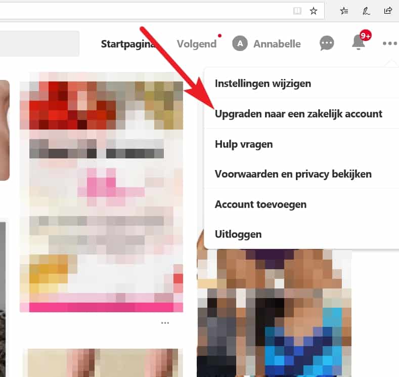 Zakelijk account Pinterest